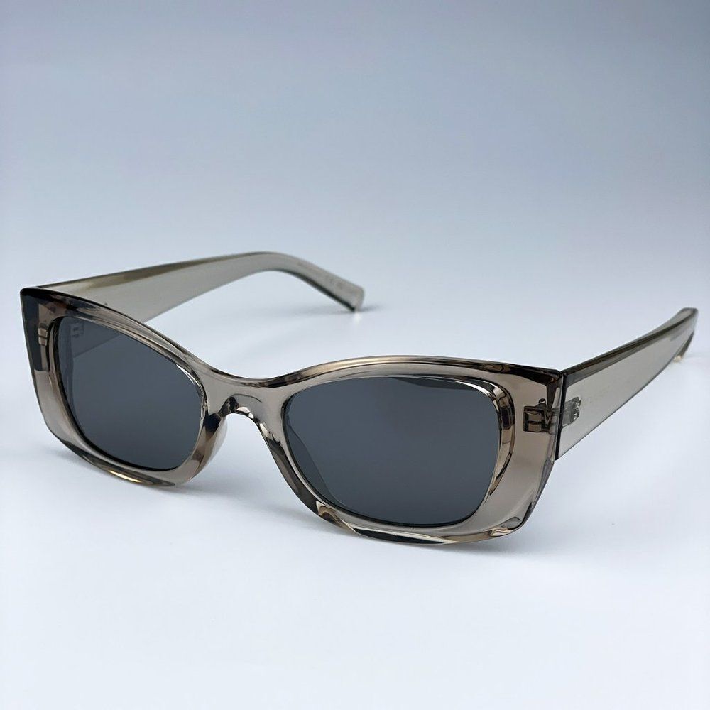 SALE! NEW Saint Laurent SL593 003 Beige Grey Silver Square Unisex Sunglasses - Picture 7 of 11